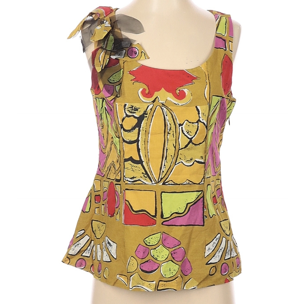 Artsy Colorful Blouse Top Anthropologie
